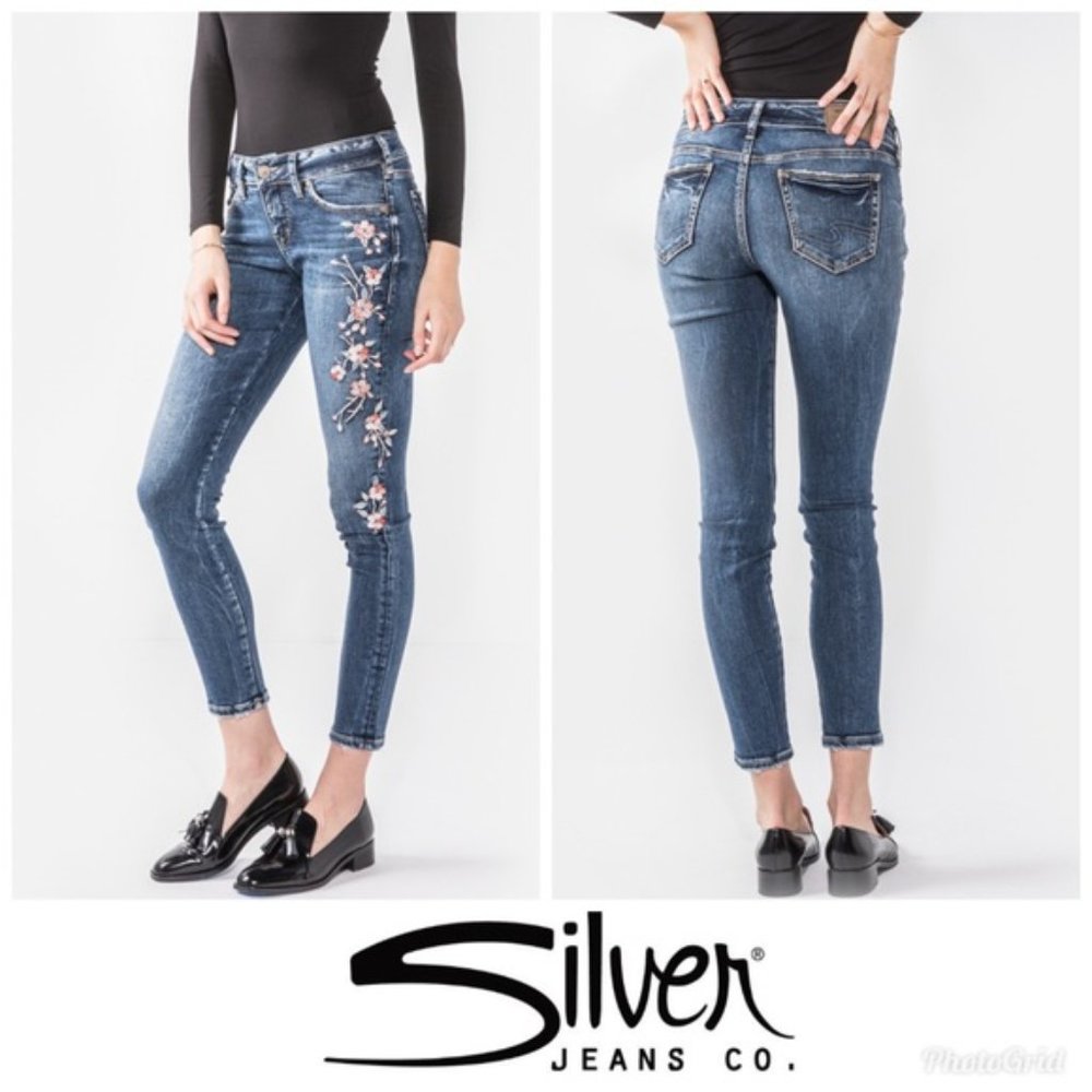 Silver Jeans Embroidered Skinny Elyse